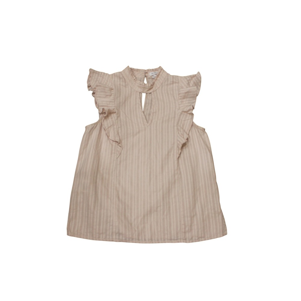 BCBGeneration Ruffle Pink Keyhole Blouse Women Small Cotton Boho‎ Romantic